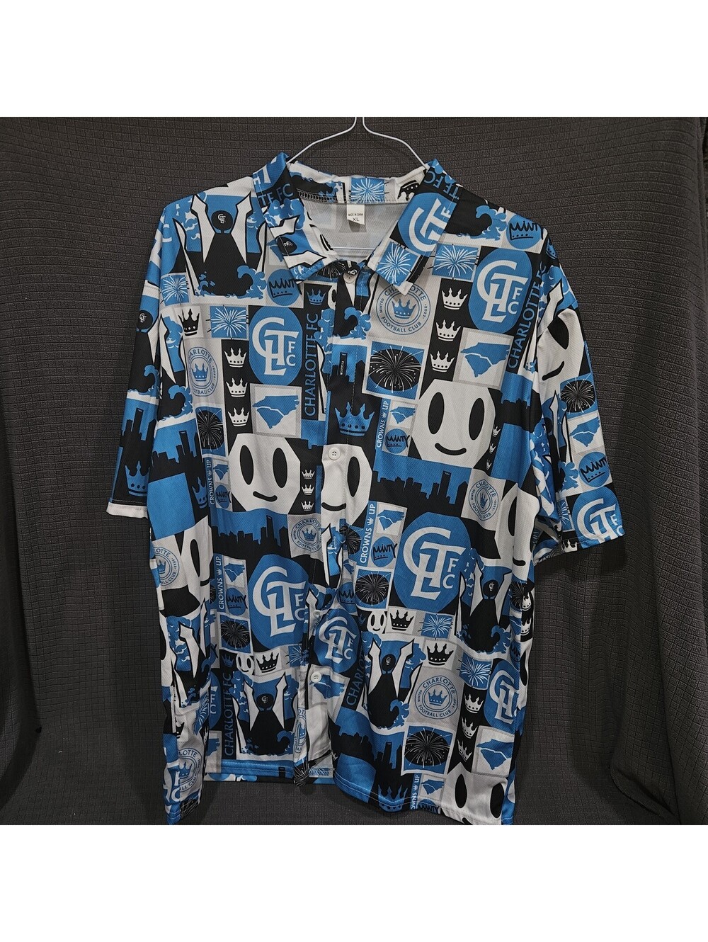 Charlotte FC Football Club Hawaiian Shirt Mens XL Stadium Giveaway Button Up